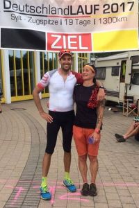 Ziel der Etappe 15 in Dornstadt, Deutschlandlauf 2017