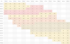 Colting Size Chart - Foto: Colting Wetsuits